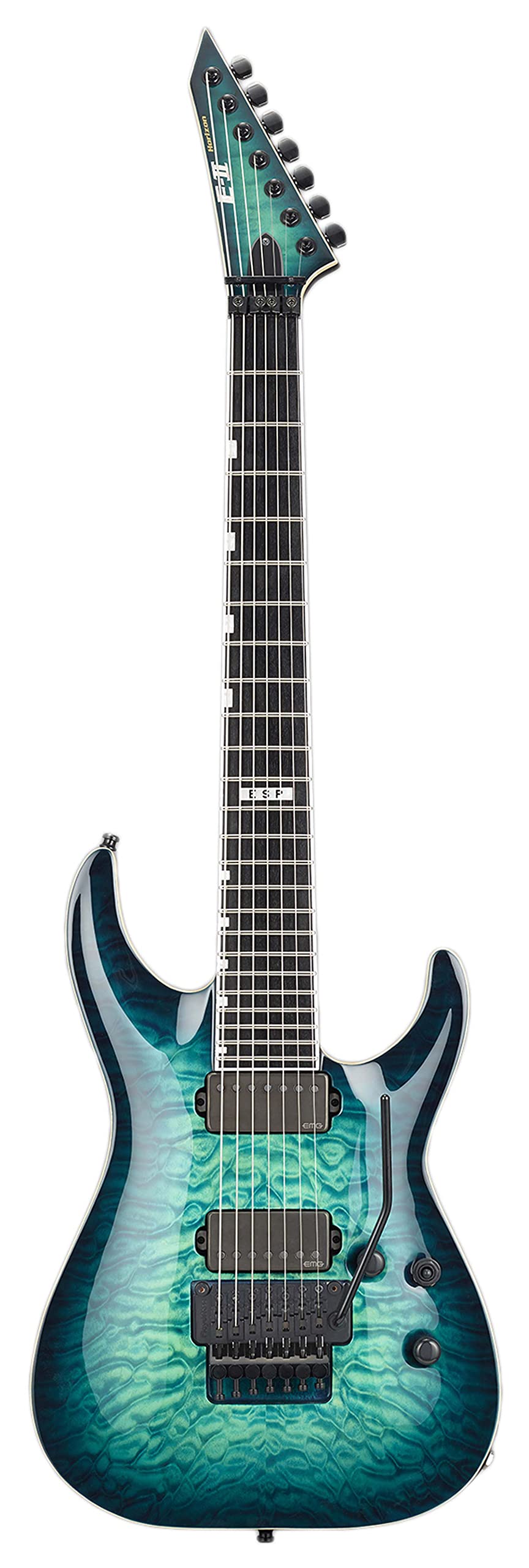 Amazon.com: ESP E-II Horizon FR-7 7-String - Black Turquoise Burst